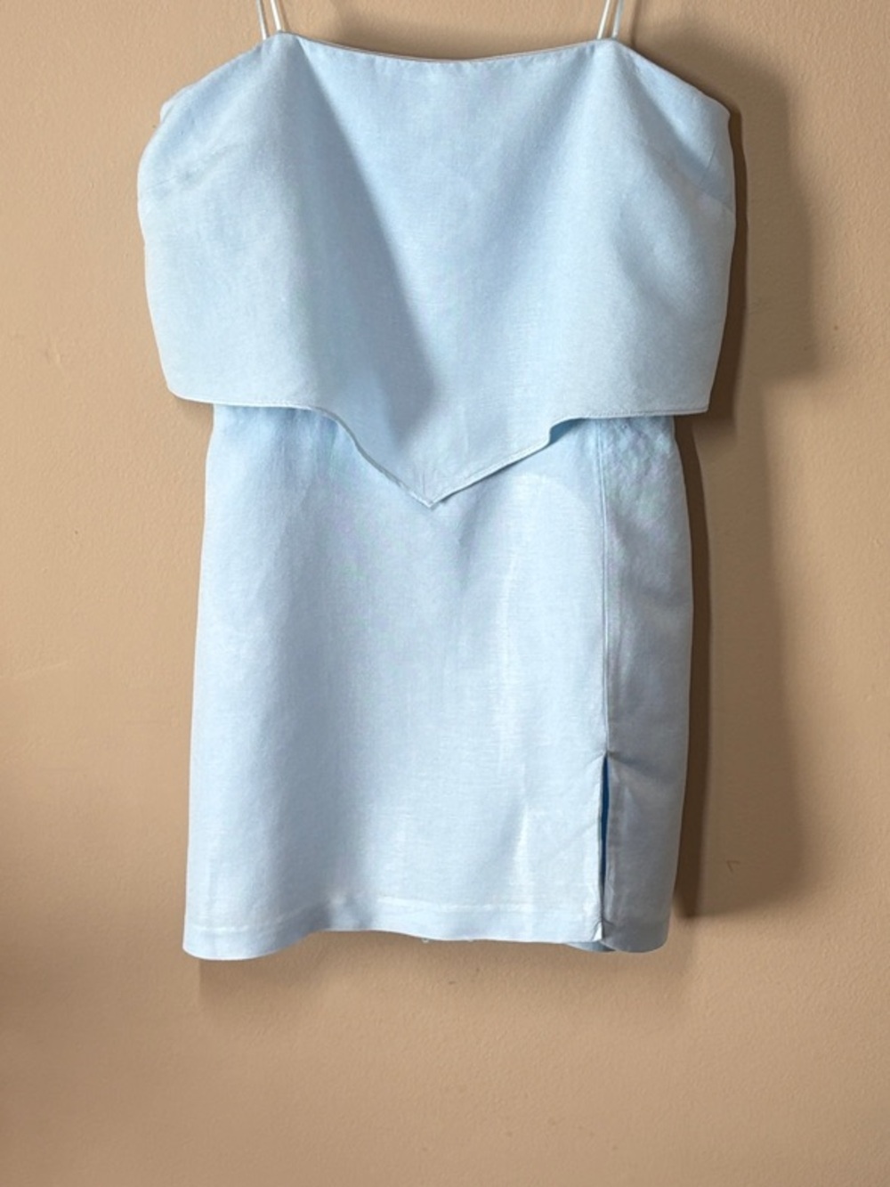 Amanda Uprichard Powder Blue Mateo Strapless Skort/Dress, M